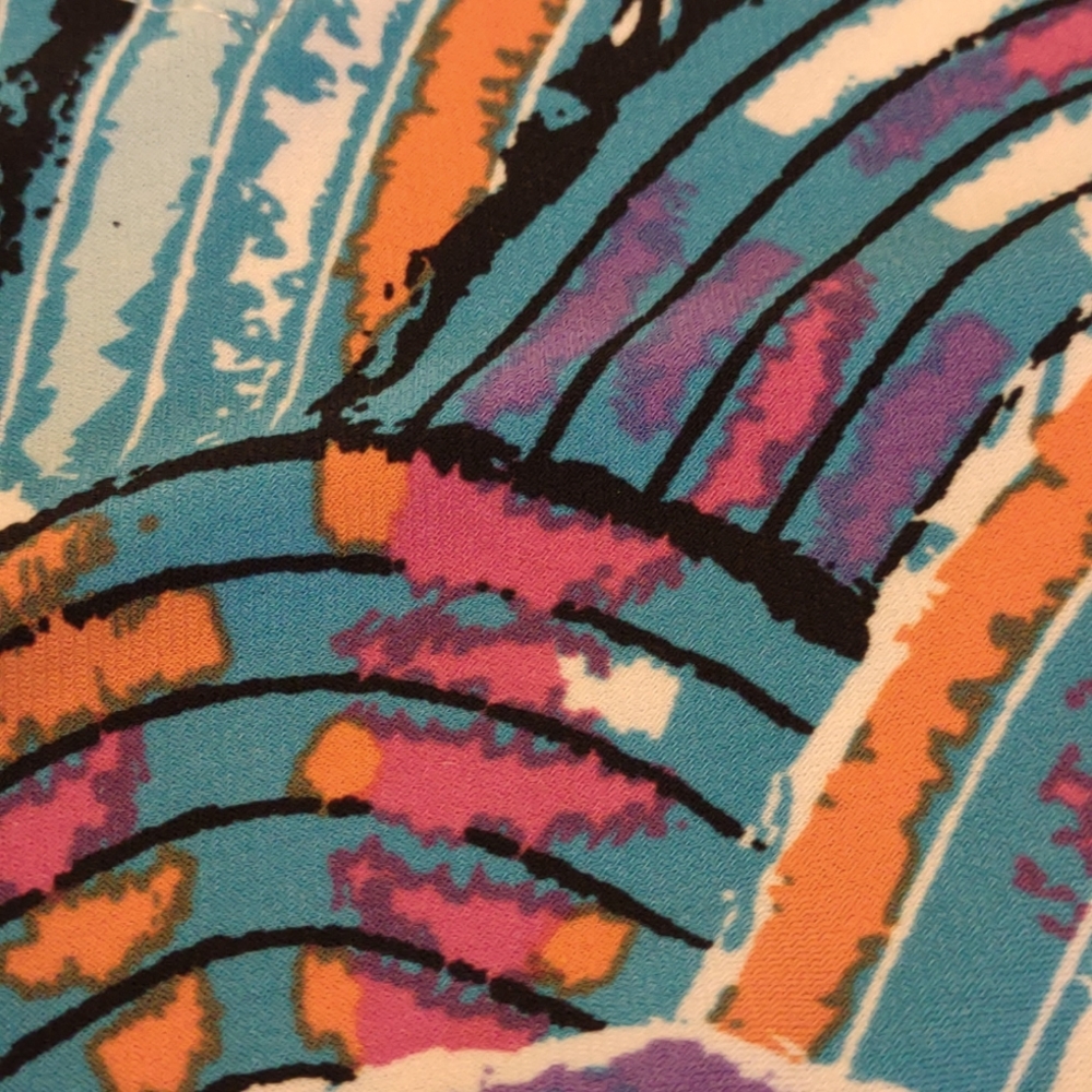 +SZ Cold Shoulder Blue/Orange Printed Dress SZ 1X By MSK Women - Picture 6 of 6